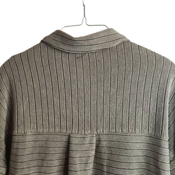 Sunland 17 Cropped Gray Ribbed Button Up Shacket Size Medium - Picture 7 of 9